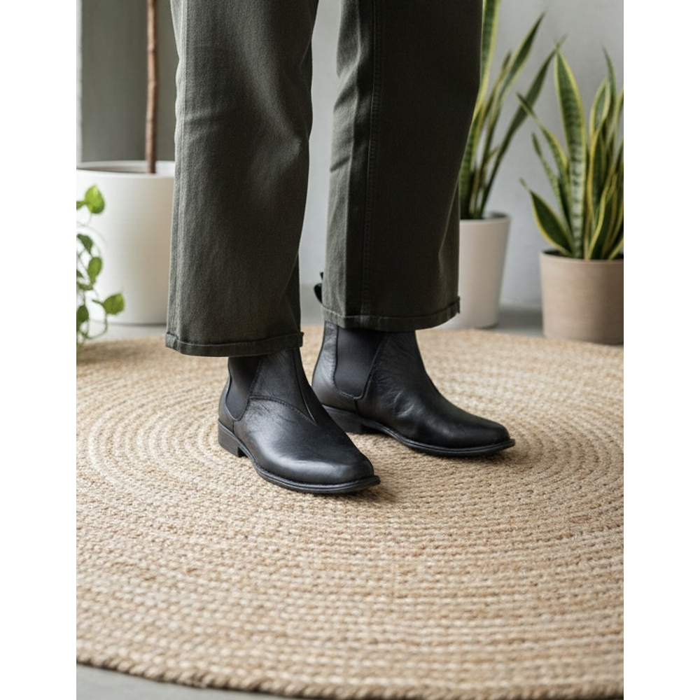 botin Chelsea negro puntudo