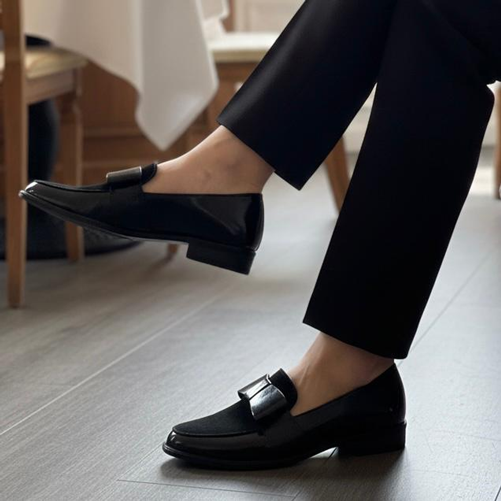 Mocasin Praga Negro Charol Reno