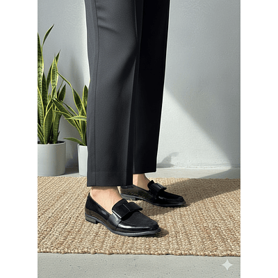 Mocasin Praga Negro Charol Reno