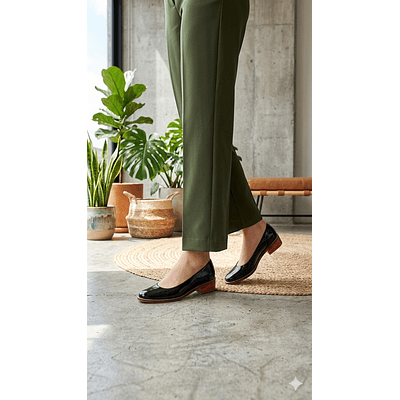 Zapato Ballerina Negra Charol