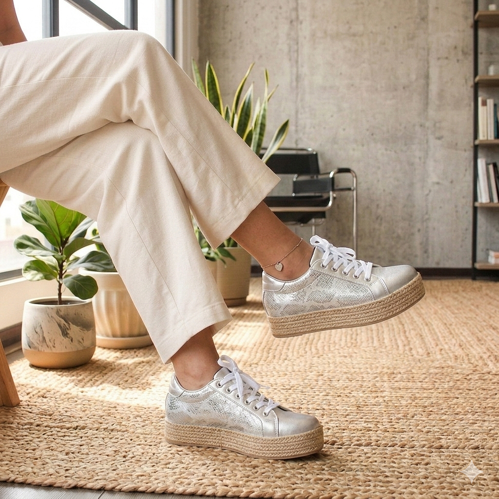 Zapatilla Atlanta Plata Textura (edicion especial)