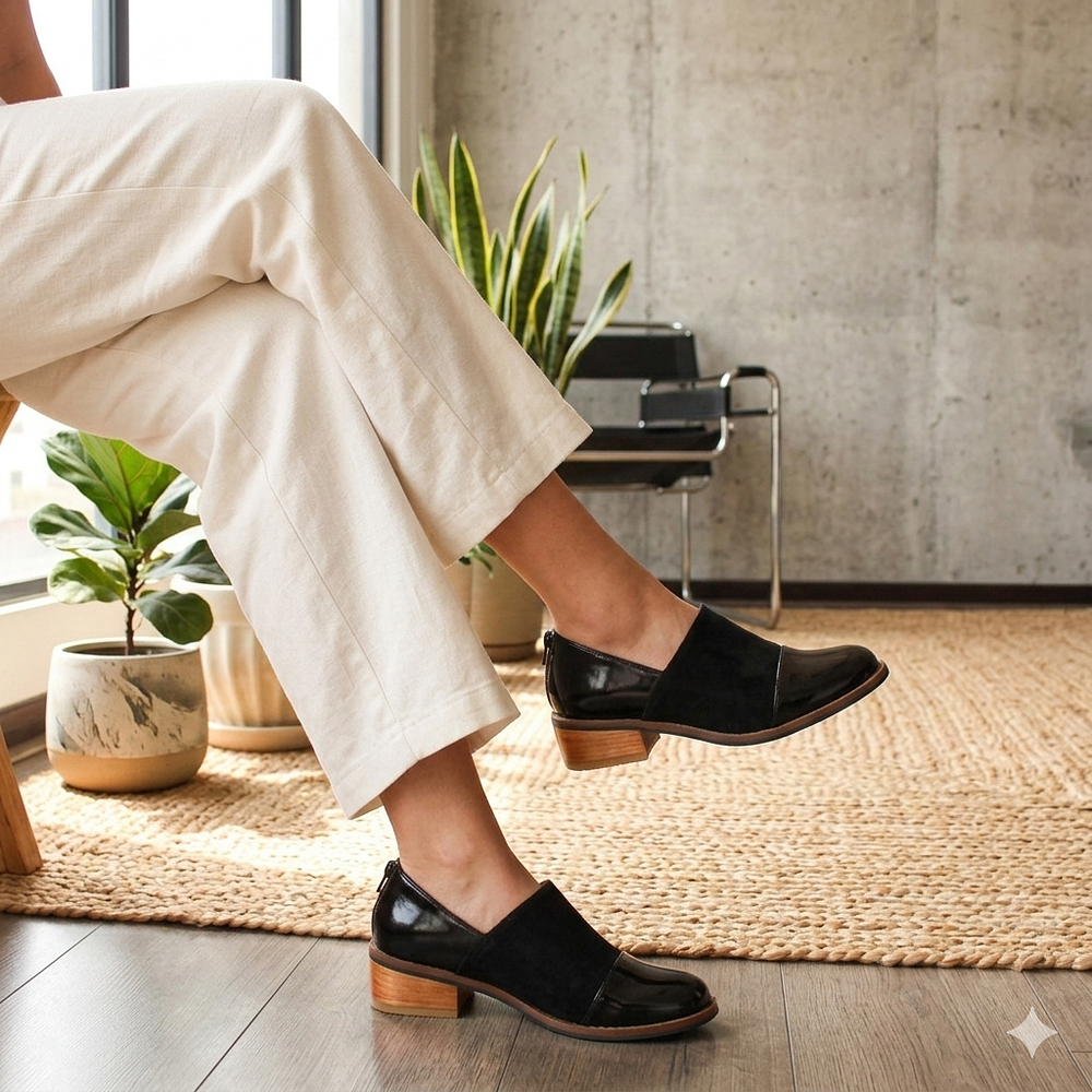 Zapato Cuero Estambul Negro Charol Reno