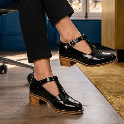 Zapato Cuero Malaga Negro