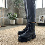 Bota Negro Plataforma Militar