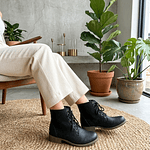 Botín militar negro bajo 