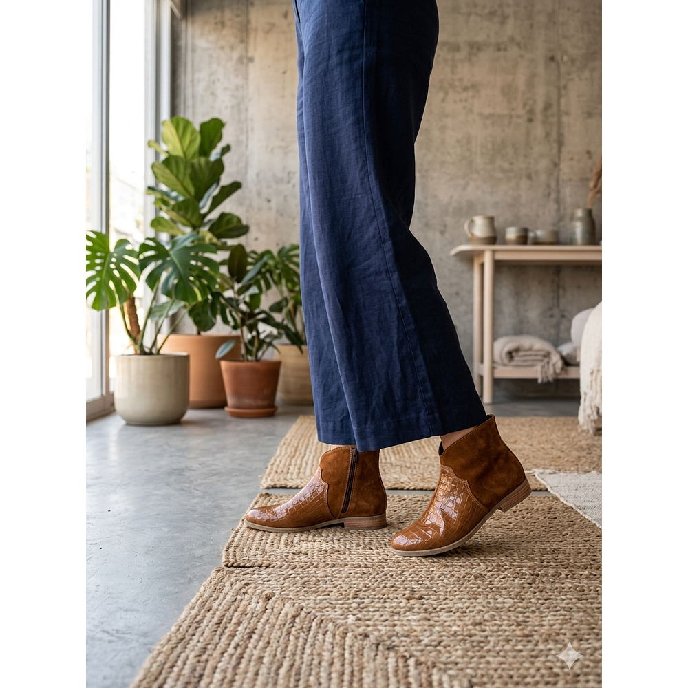 Botin Verona Croco Miel