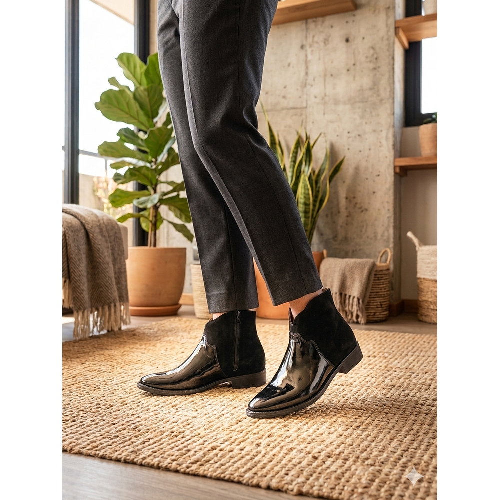 verona negro charol gamuza 