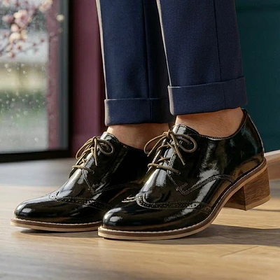 Zapato Oxford Negro Charol