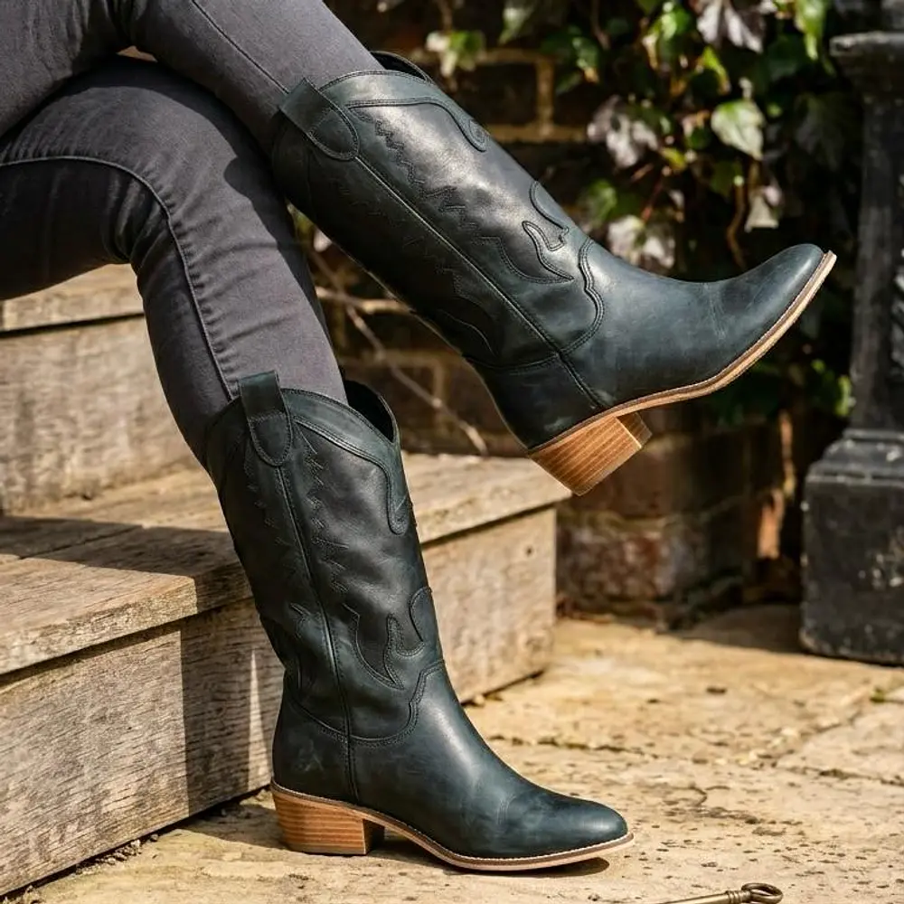 Bota Larga Vaquera Negra