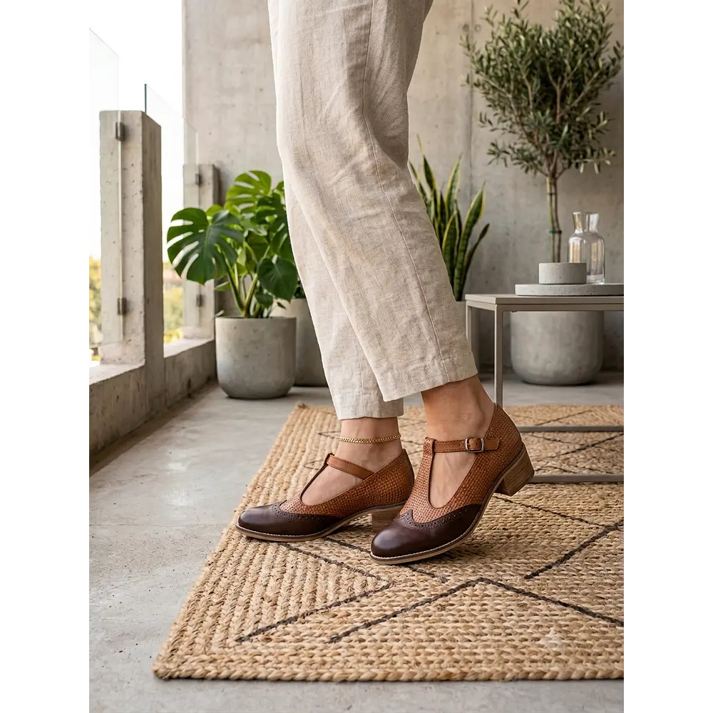 Zapato Malaga Moro camel petate