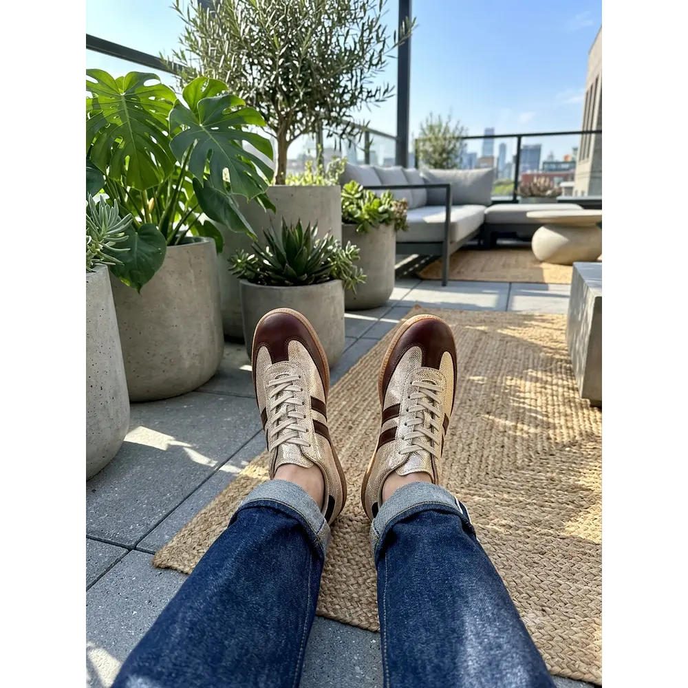 Zapatilla Ibiza cafe dorado