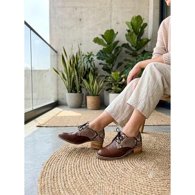 Oxford café pitón beige 