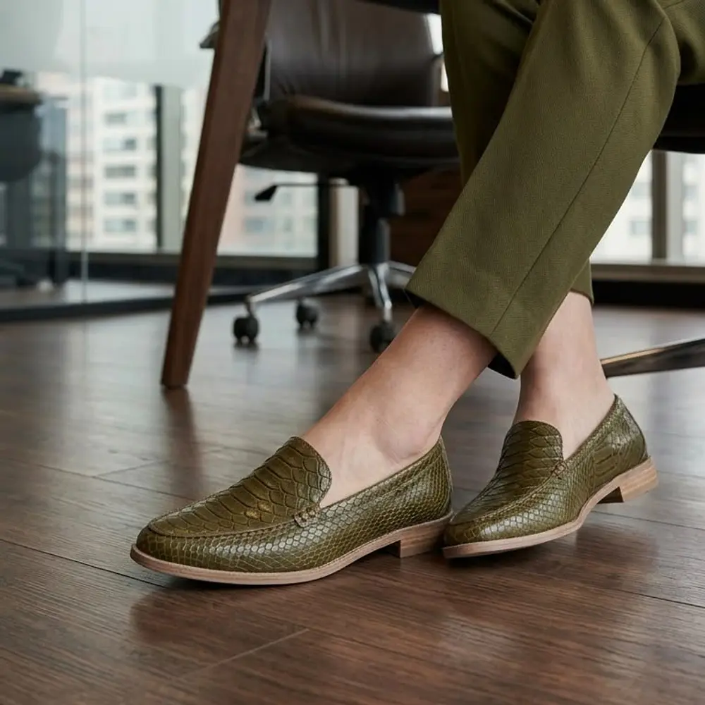 Mocasin Napoles Verde Textura