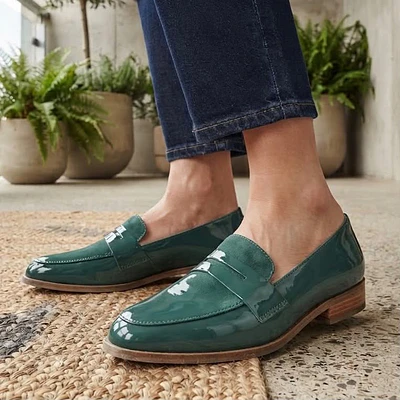 Mocasin Versalles Verde Charol