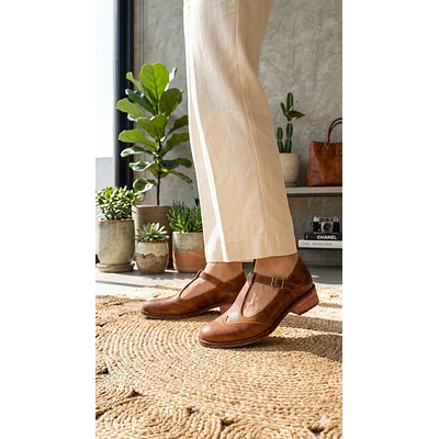 Zapato Cuero Málaga café graso