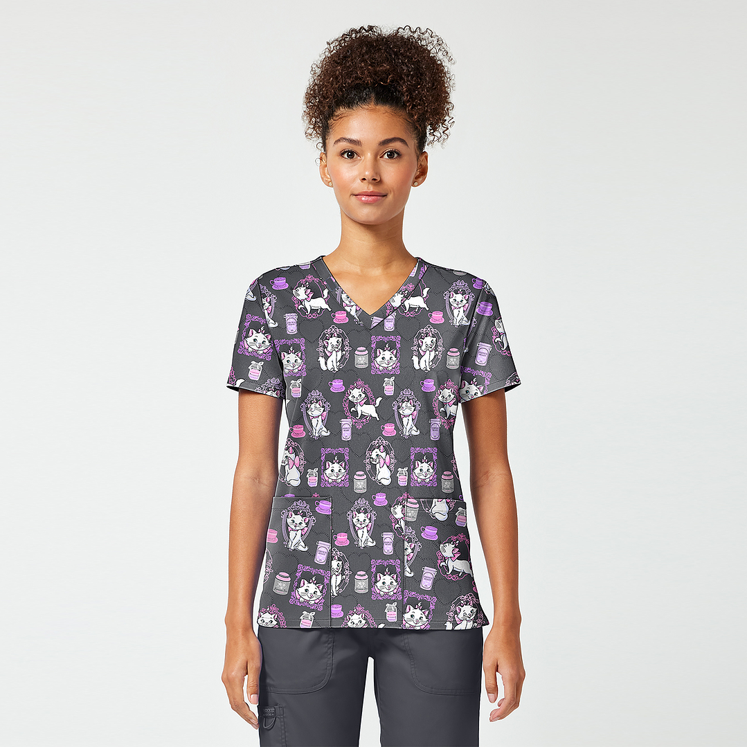 POLERA CLÍNICA MUJER TOONIFORMS TF796 MARIE ARISTOGATOS 1