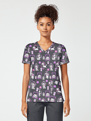 POLERA CLÍNICA MUJER TOONIFORMS TF796 MARIE ARISTOGATOS