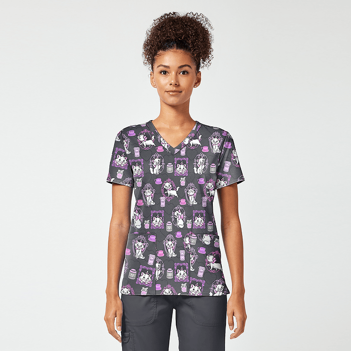 POLERA CLÍNICA MUJER TOONIFORMS TF796 MARIE ARISTOGATOS 1