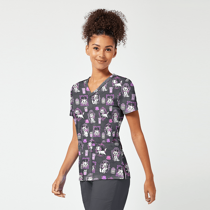 POLERA CLÍNICA MUJER TOONIFORMS TF796 MARIE ARISTOGATOS 2