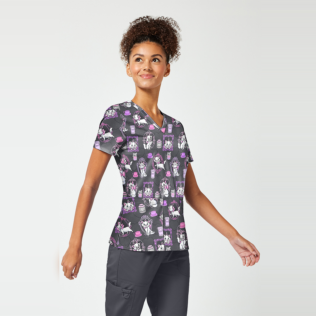 POLERA CLÍNICA MUJER TOONIFORMS TF796 MARIE ARISTOGATOS 3