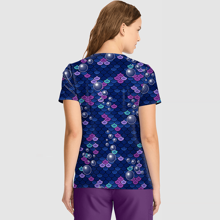 POLERA CLÍNICA MUJER TOONIFORMS TF626 LA SIRENITA 4