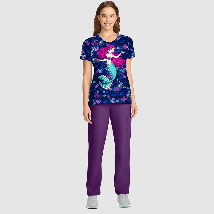 POLERA CLÍNICA MUJER TOONIFORMS TF626 LA SIRENITA 5