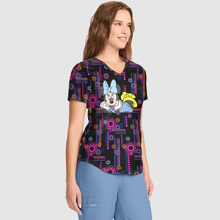 POLERA CLÍNICA MUJER TOONIFORMS TF737 MINNIE MOUSE 2