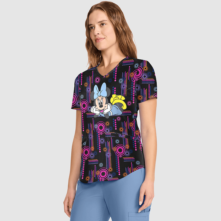 POLERA CLÍNICA MUJER TOONIFORMS TF737 MINNIE MOUSE 3