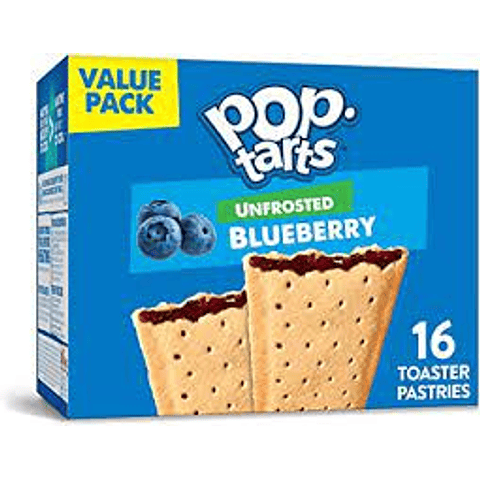 Pop tarts unfrosted blueberry 768 gr (16 und)