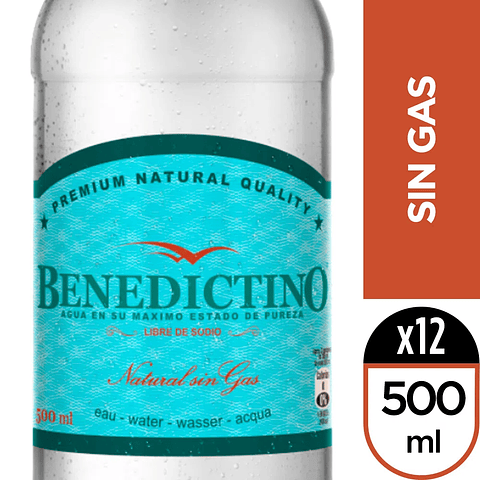 Benedictino Sin Gas 12 x 500 ml