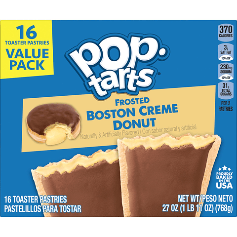 Pop tarts boston creme donut 768 gr (16 und)