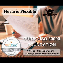 Curso ISO 20000 Foundation (Incluye examen de certificación)