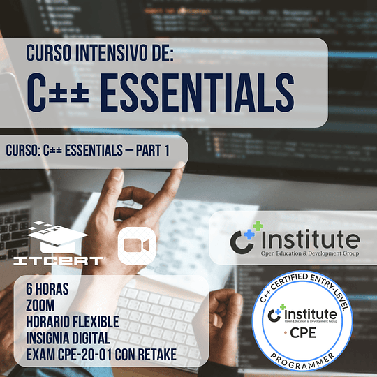 Curso C++ Essentials – Part 1 (Incluye examen de certificación CPE-20-01)