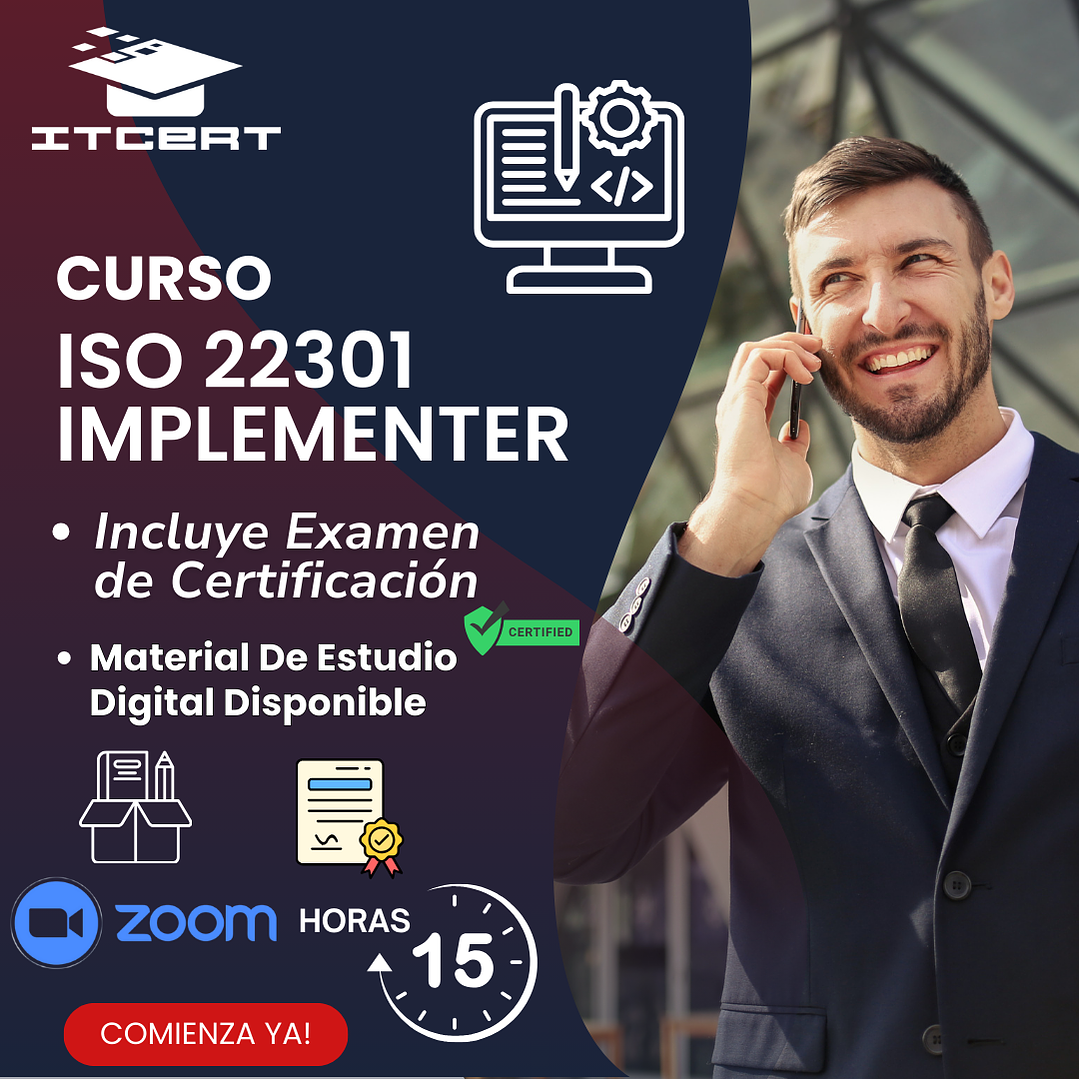 Curso ISO 22301 Implementer (Incluye examen de certificación) 1