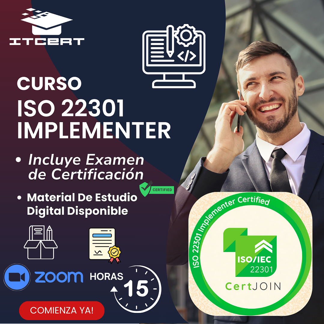 Curso ISO 22301 Implementer (Incluye examen de certificación) 1