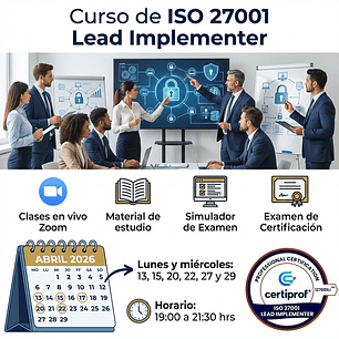 Curso ISO 27001:2022 Lead Implementer (Incluye examen de certificación) c/ Fecha