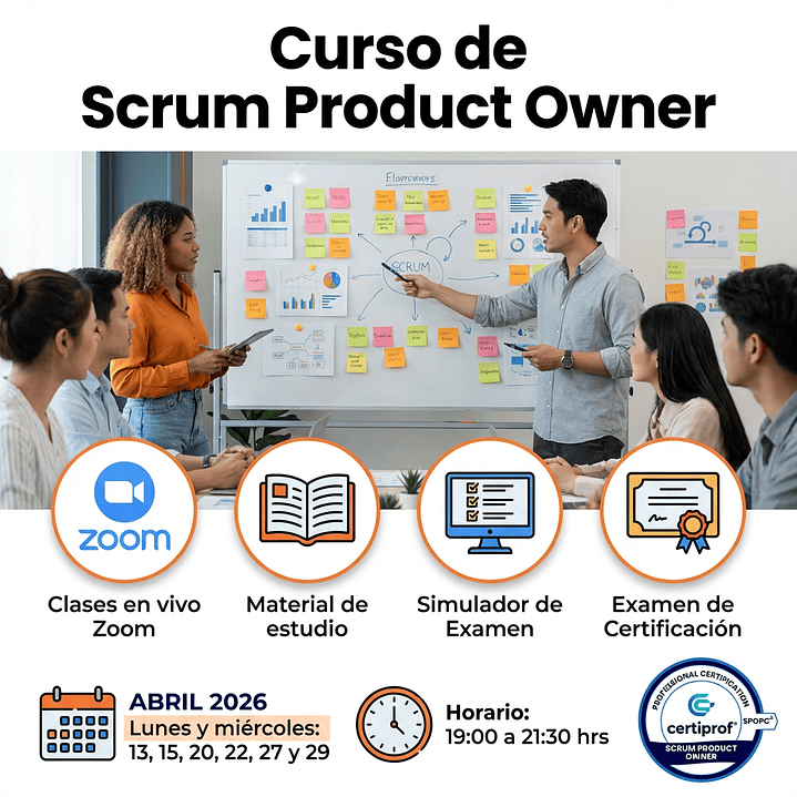 Curso de Scrum Product Owner (incluye examen de certificación) c/Fecha 1