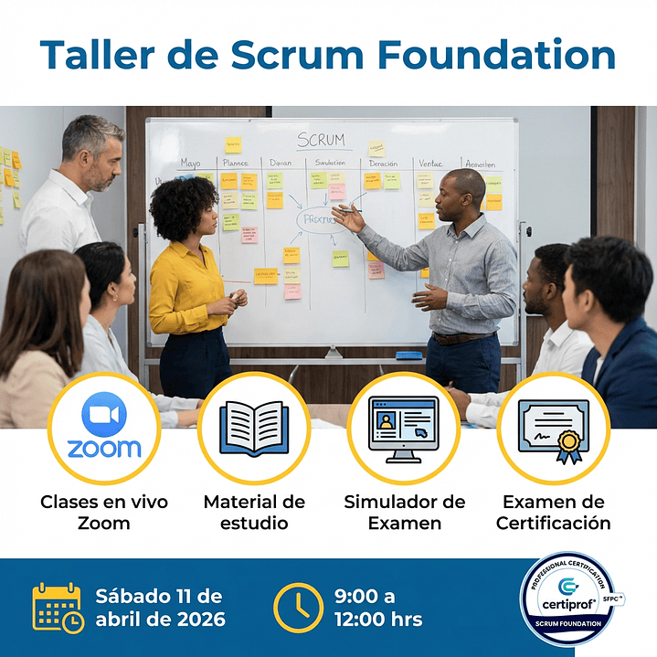 Taller de Scrum Foundation (Incluye examen de certificación) c/ Fecha 1