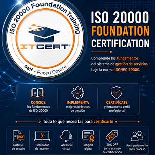  ISO 20000 Foundation: Curso E-learning (Incluye insignia Digital)