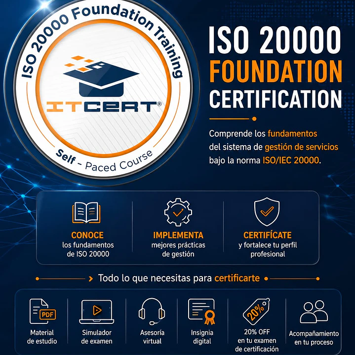  ISO 20000 Foundation: Curso E-learning (Incluye insignia Digital) 1