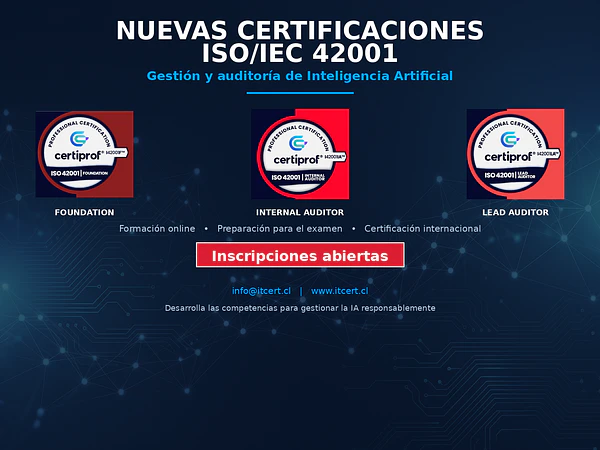 Nuevas certificaciones ISO/IEC 42001 disponibles en ITCERT