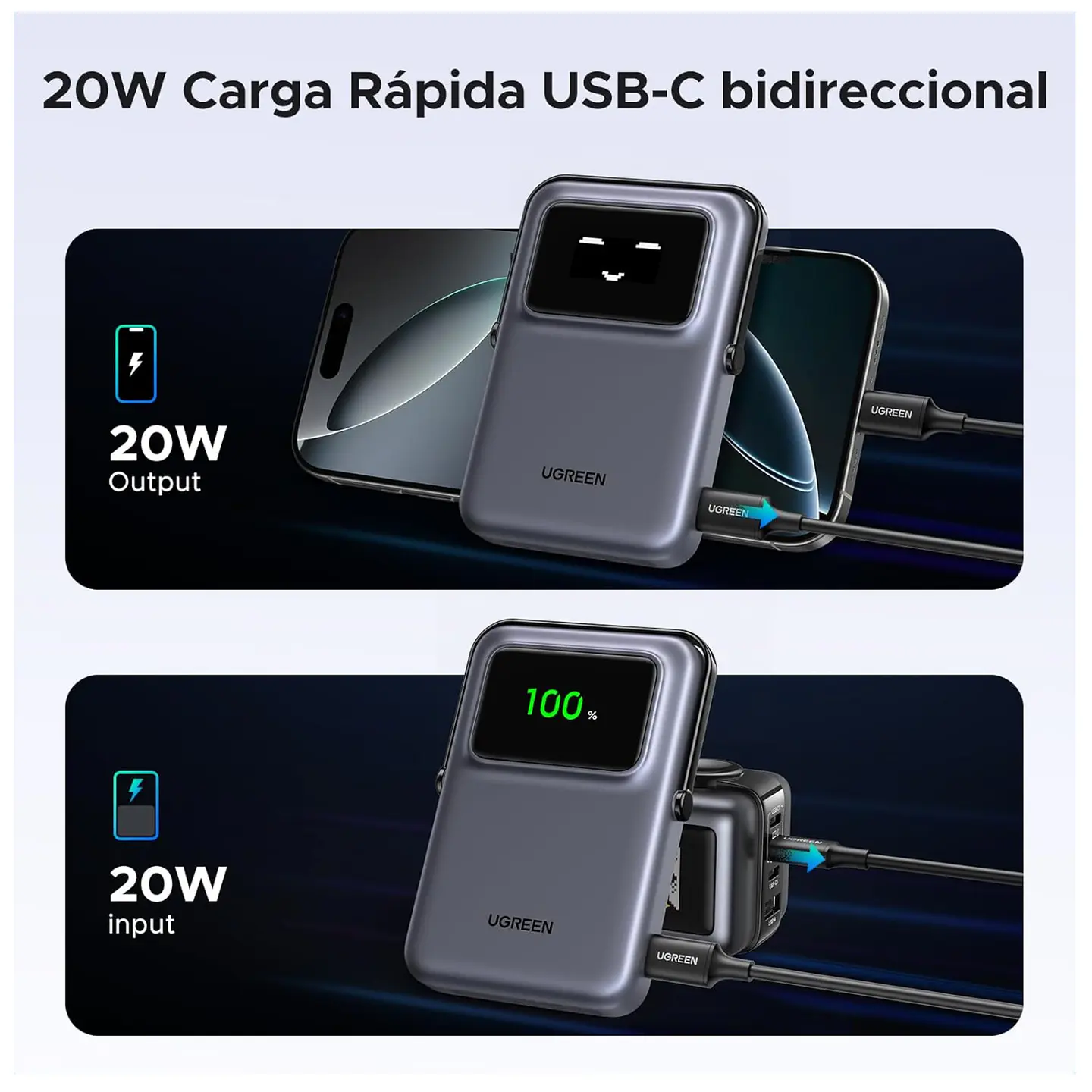 UGREEN PB572 | Power Bank Magnético Uno 10,000mAh 20W 5