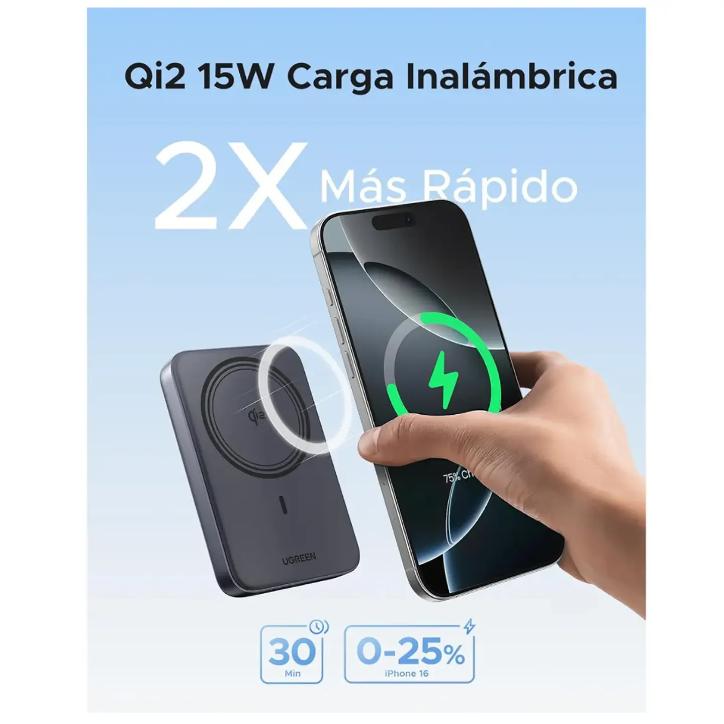 UGREEN PB761 | Power Bank Magnético Qi2 10,000mAh 30W 3