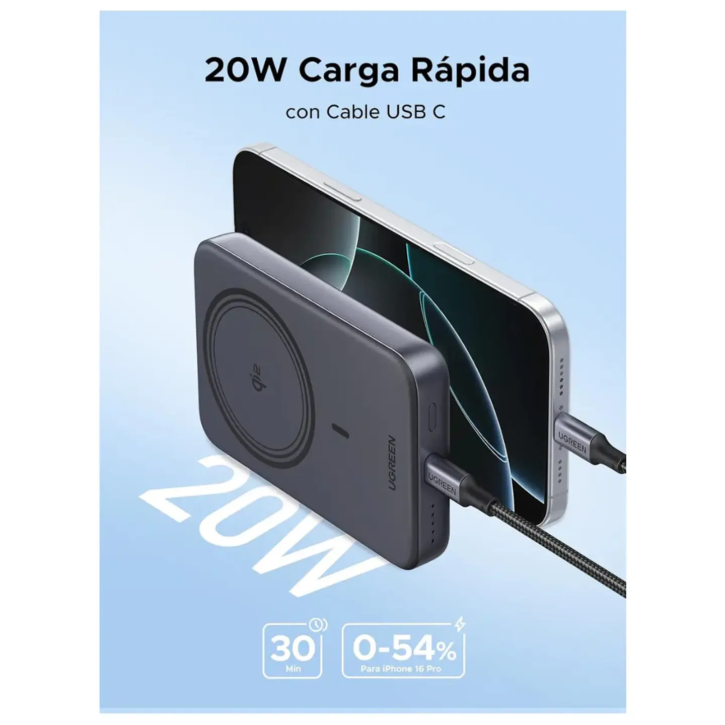 UGREEN PB761 | Power Bank Magnético Qi2 10,000mAh 30W 4