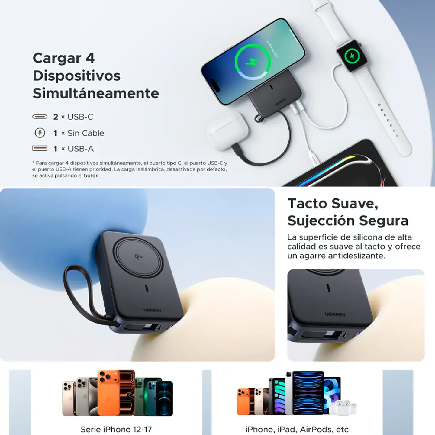 UGREEN PB567 | Power Bank Magnético Qi2 20,000mAh 30W 3