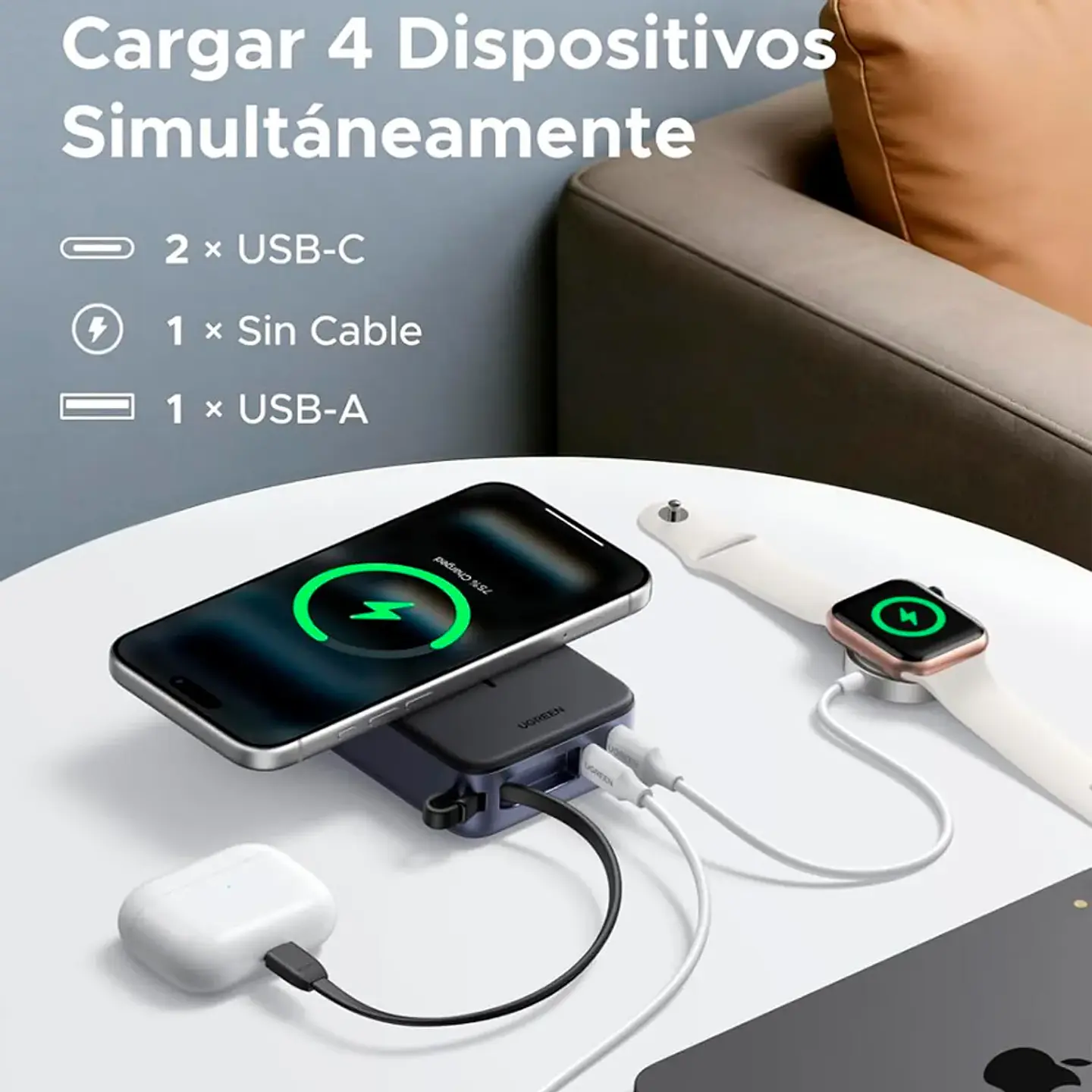 UGREEN PB567 | Power Bank Magnético Qi2 20,000mAh 30W 2
