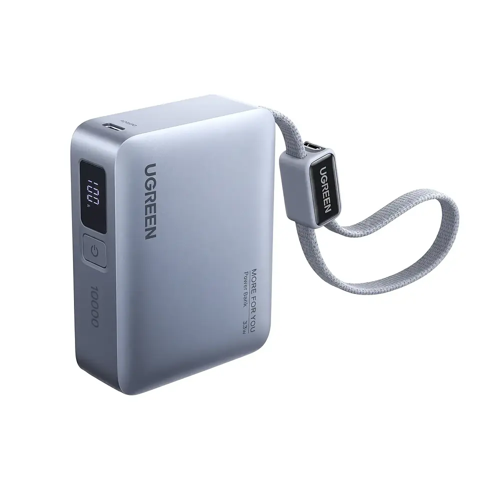 UGREEN PB584 | Power Bank 10,000mAh 33W con Cable USB-C Integrado 1