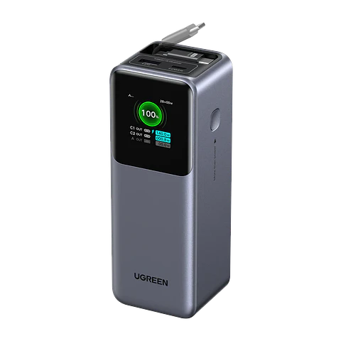 UGREEN PB726 | Power Bank Nexode 20,000mAh 165W con Cable USB-C Retráctil