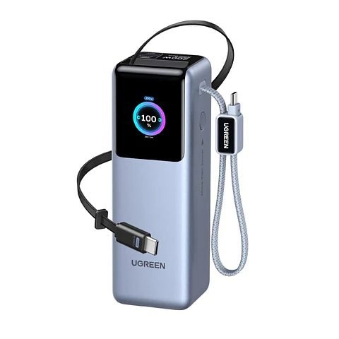 UGREEN PB728 | Power Bank Nexode Pro 25,000mAh 200W con 2 Cables USB-C Integrados
