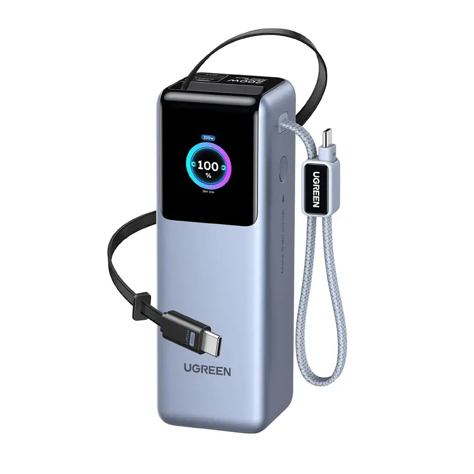 UGREEN PB728 | Power Bank Nexode Pro 25,000mAh 200W con 2 Cables USB-C Integrados 1